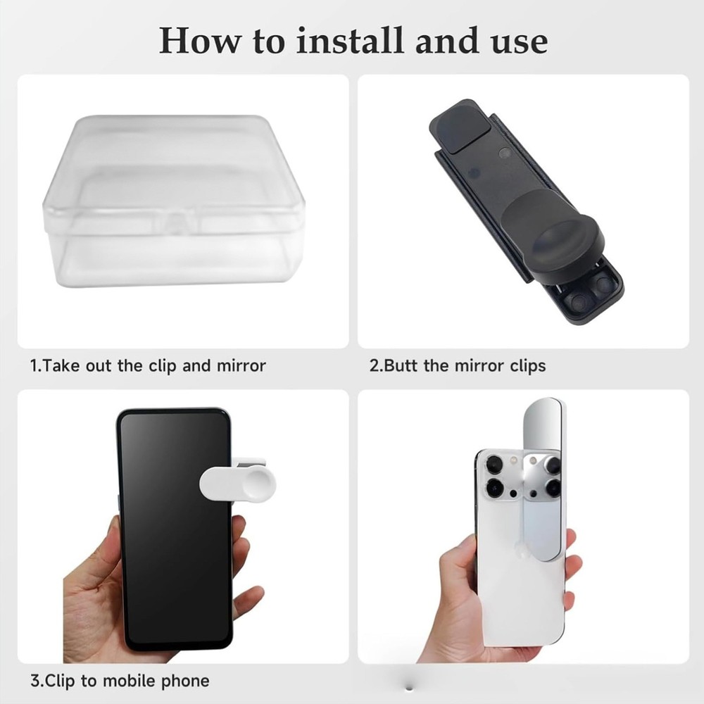 Smartphone Camera Mirror Reflection Clip Kit Cell Phone Camera Accessory