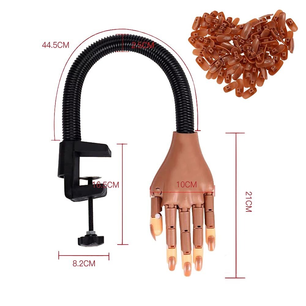 Practice Hand For Acrylic Nails Professional Nail Practice Assorted Designs Kit