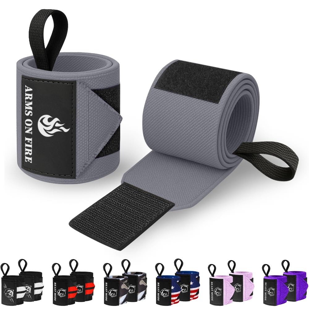 Weightlifting Wrist Wraps with Thumb Loop – 18" HeavyDuty Support for