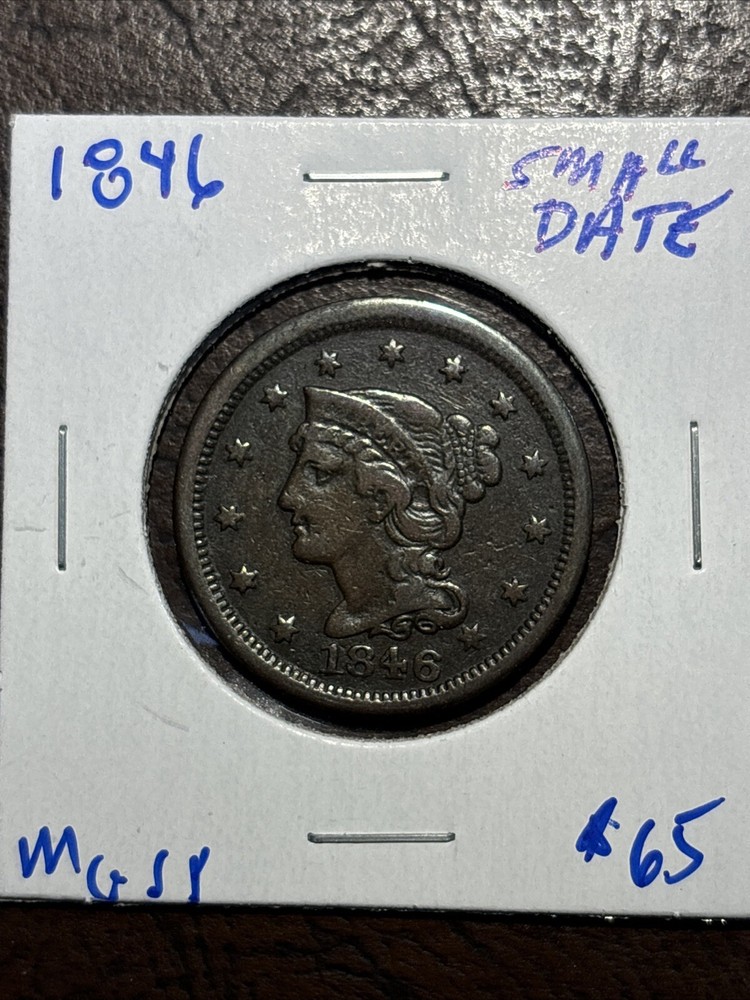 1846 Braided hair Large Cent Small Date