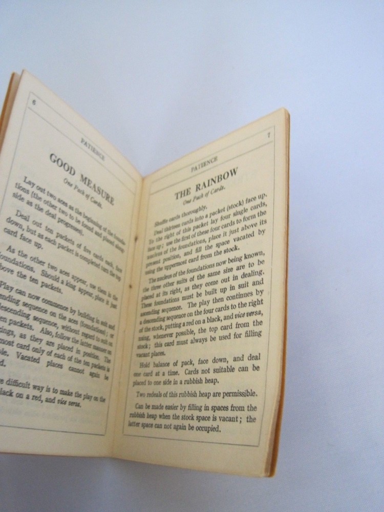 Patience Games Booklet 1925 4"x2.5"