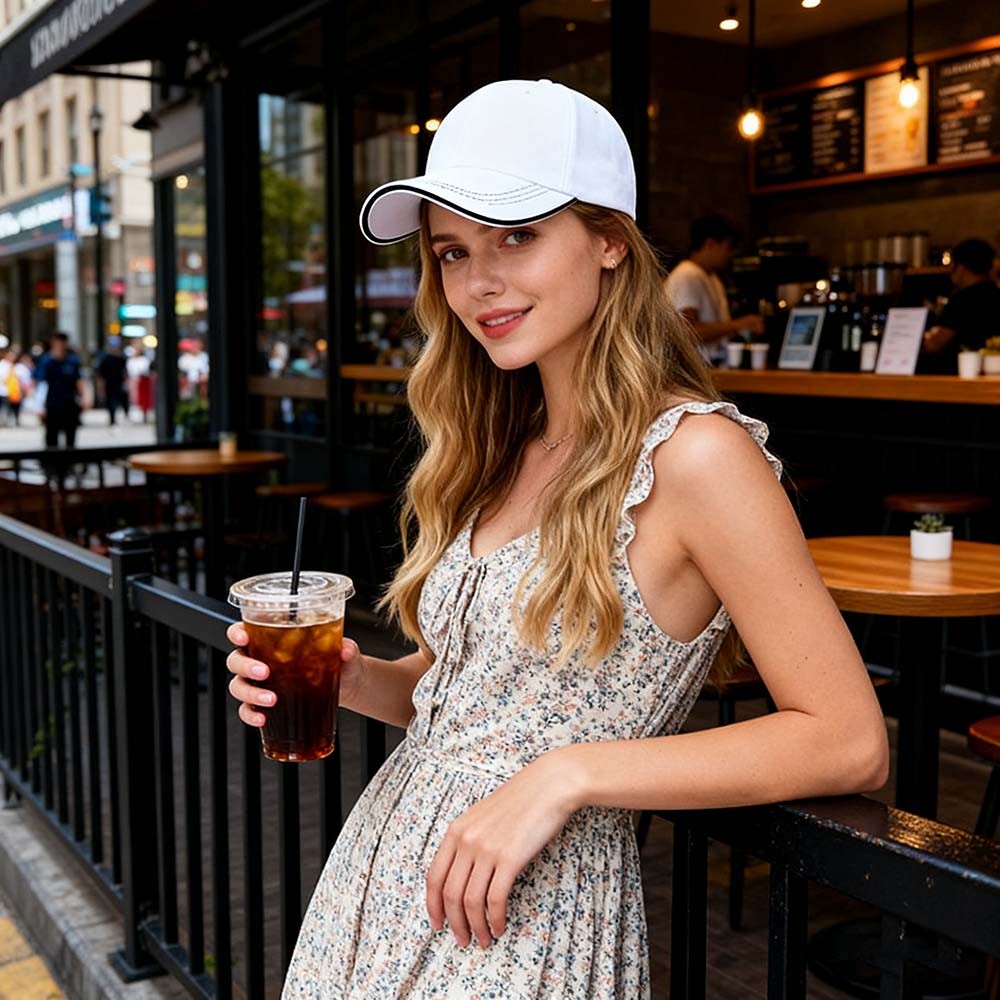 White Plain Baseball Cap Hat Adjustable Polo Golf Style Washed Solid Dad Hat