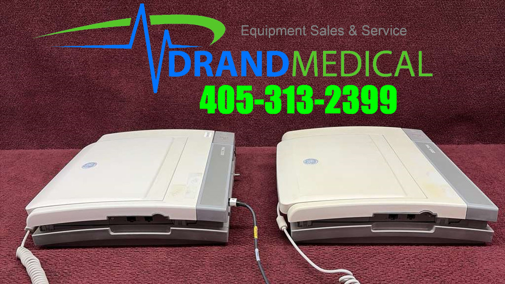 GE MAC 5500 System ECG/EKG Machine with module and barcode scanner