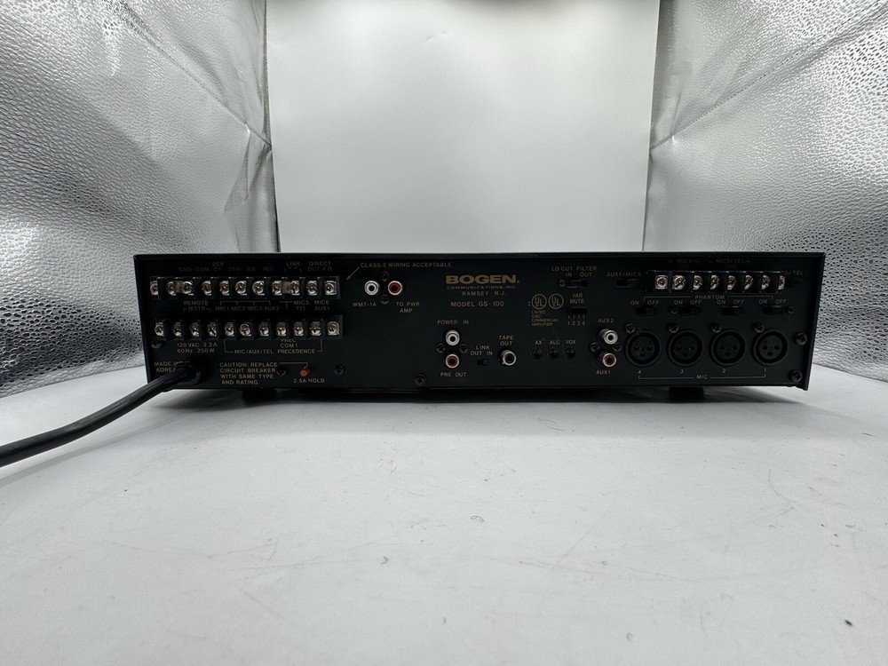 Bogen GS-100 GS100 Bogen Gold Seal Series Amplifier Untested Powers On