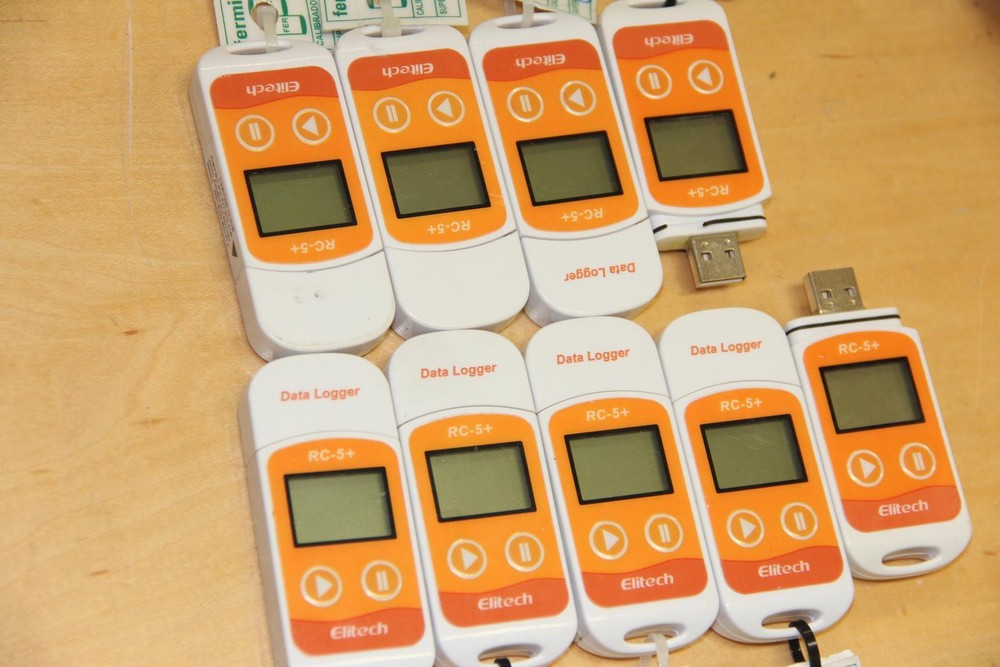 Lot of 9 ELITECH RC-5+ USB Temperature Data Loggers
