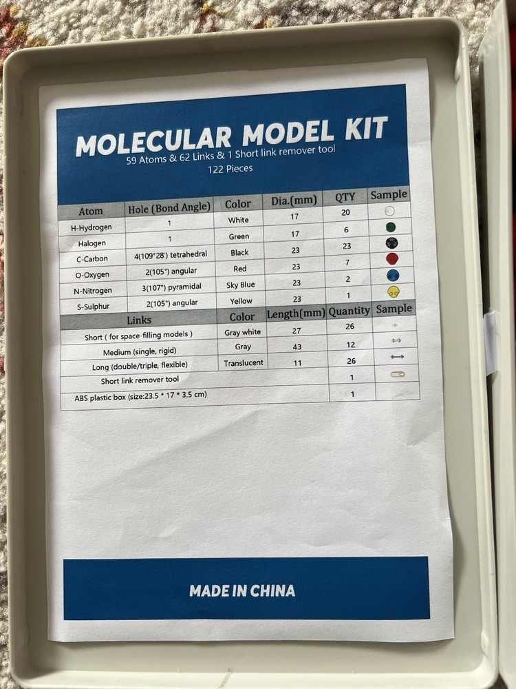 Organic Chemistry Molecular Model Kit