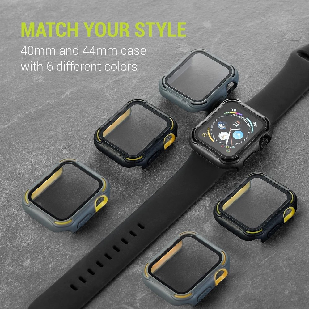 Tempered Glass Screen Protector for Apple Watch 40mm Full Coverage Bumper Case