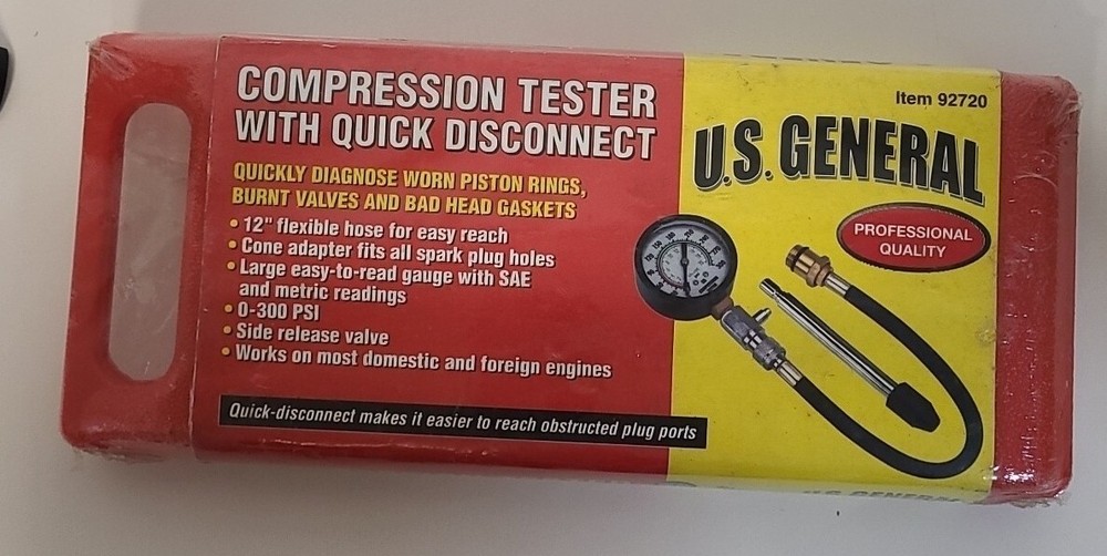 U.S. General Compression Tester With Quick Disconnect 92720 Sealed