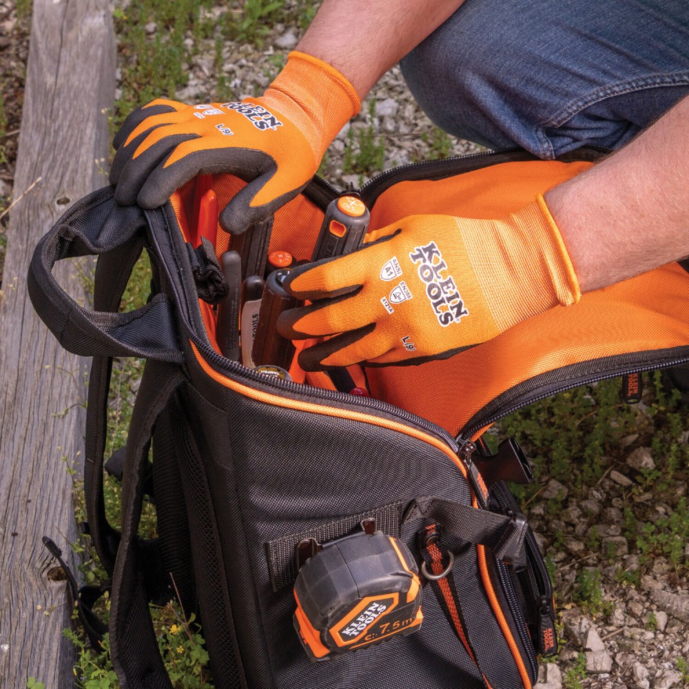 Klein Tools 60672 Knit Dipped Gloves, Cut Level A1, Touchscreen, Large, 1-Pair