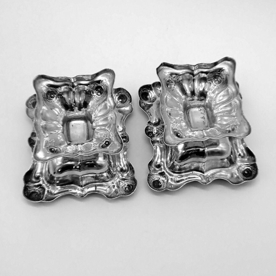 Austrian Footed Open Salts Pair 13 Loth 812 Silver 1850s