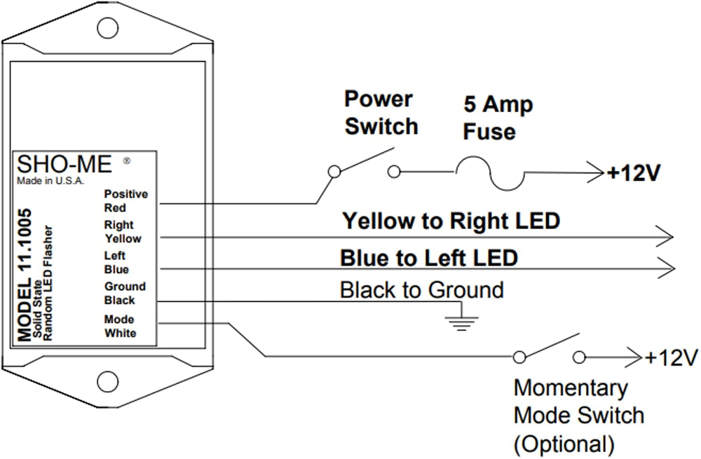Sho-Me LED Flasher 7 Strobe Style Patterns