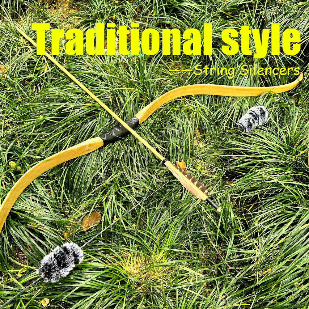 2 Pair Bow String Silencers Soft Bowstring Shock Absorber Stabilizers Archery Bo