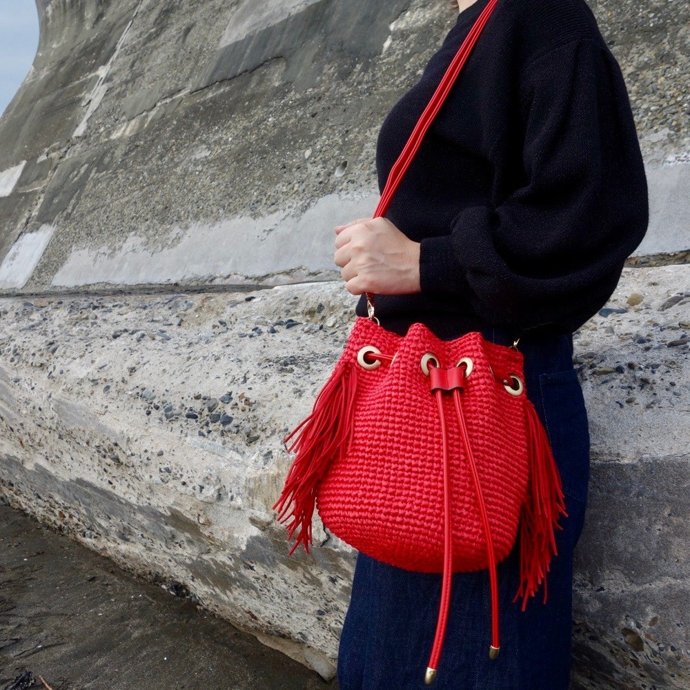 Free Shipping Shoulder Strap (Black) Cotton Raffia