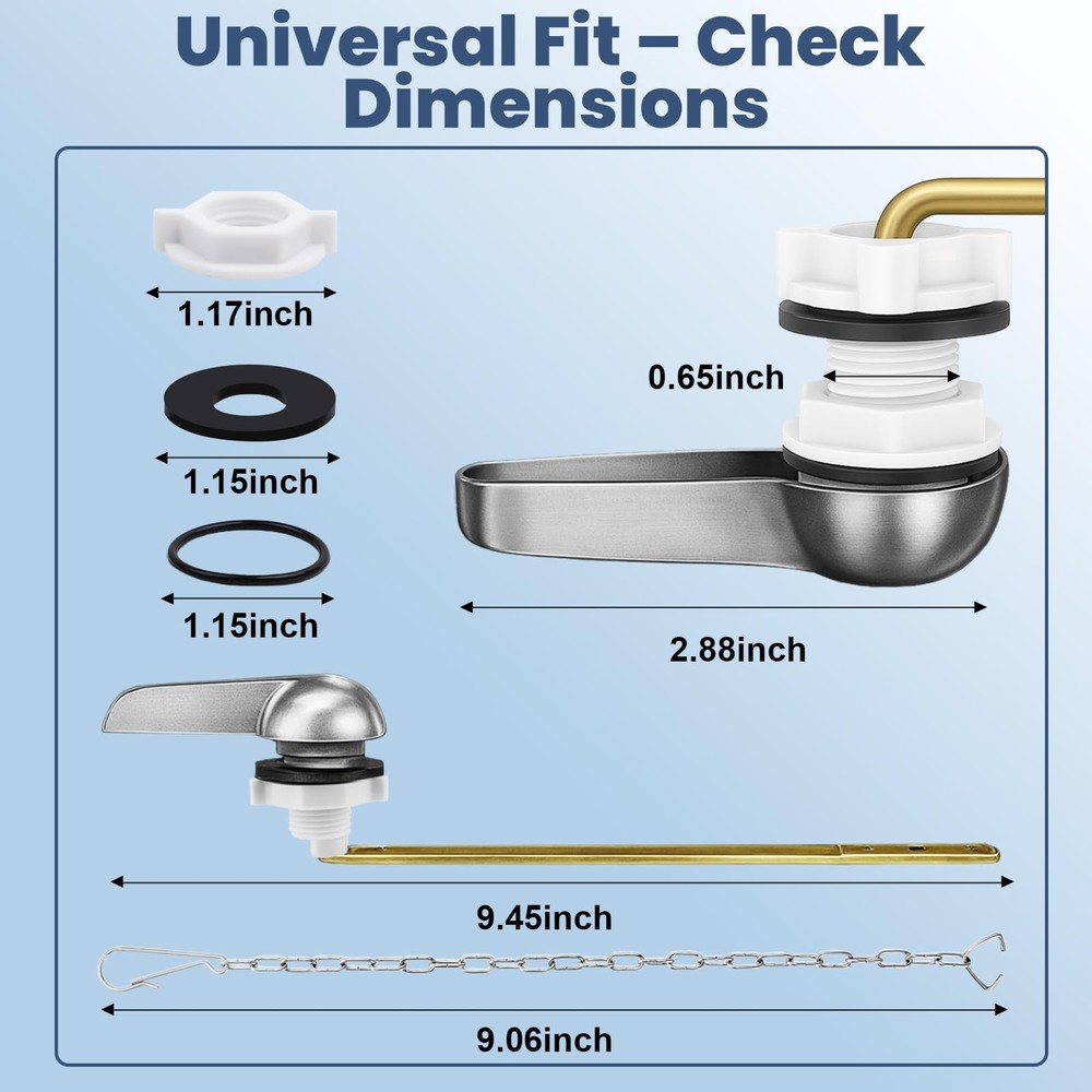 Toilet Handle Replacement Kit Universal Front Mount Toilet Flush Handle