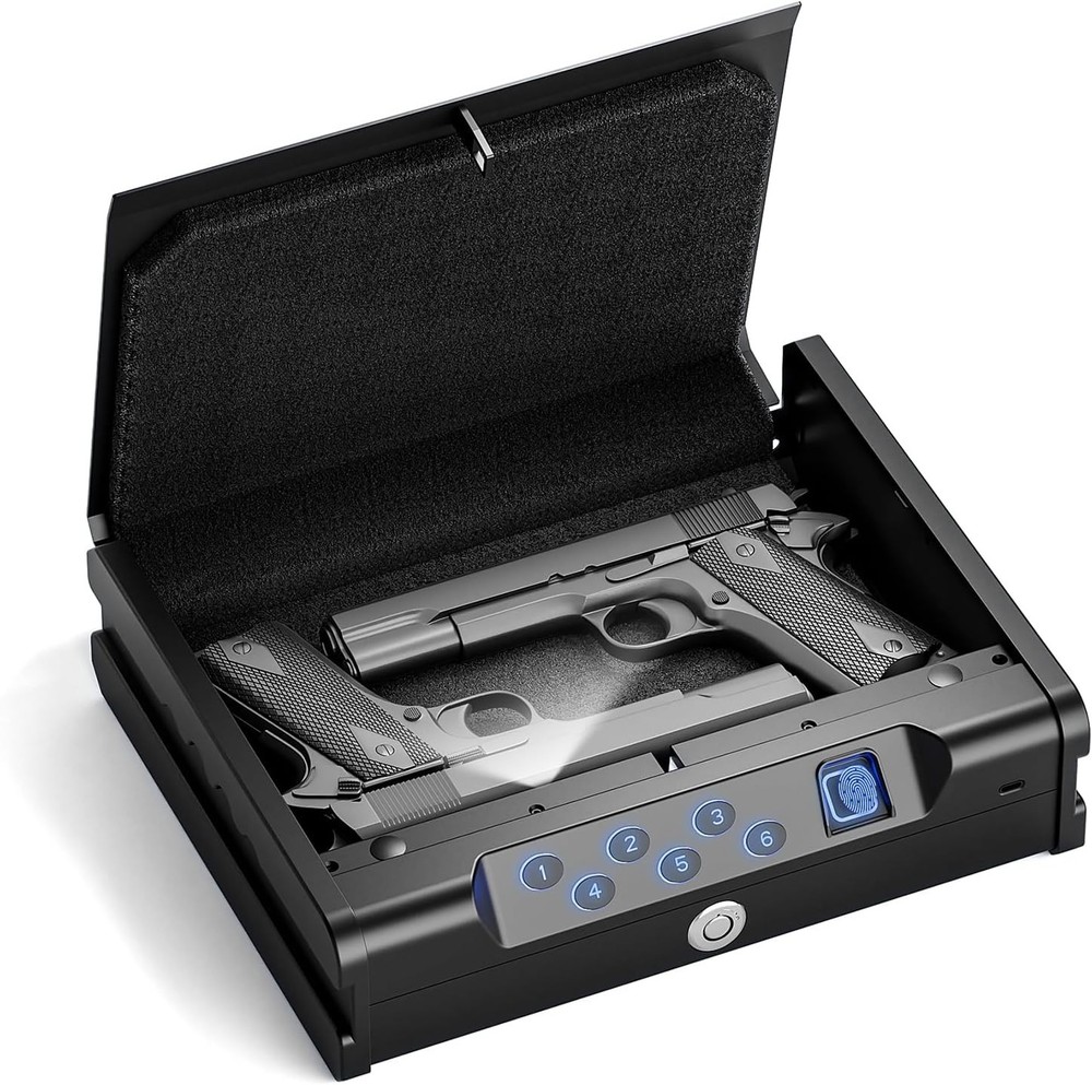 Smart Biometric Handgun Safe - Secure Storage with Quick Fingerprint Access