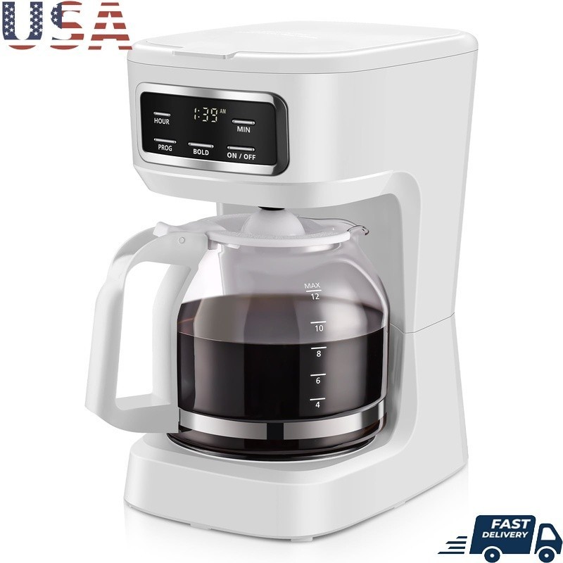 12-Cup Programmable Coffee Maker Automatic Brew W/ Timer & Glass Carafe New