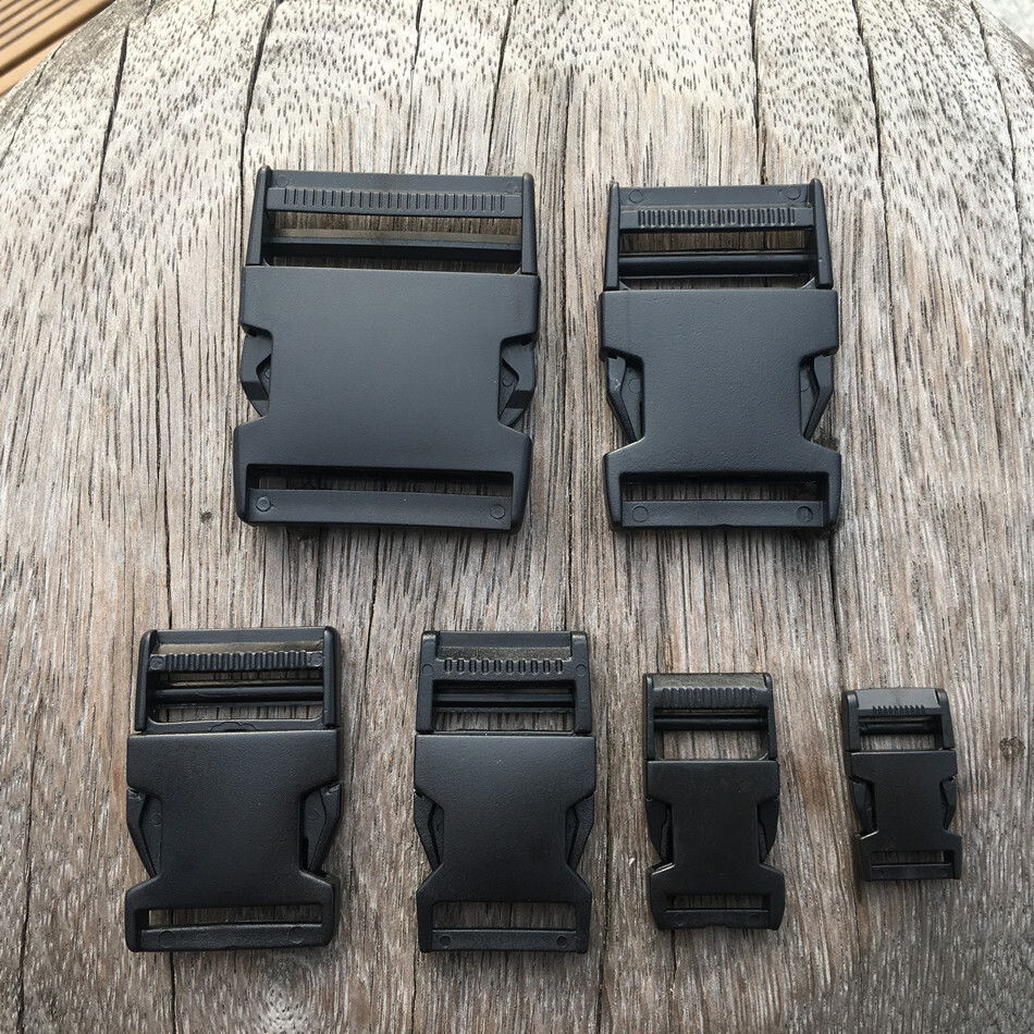 Adjusting Plastic side release buckles Belt Paracord clips webbing black white