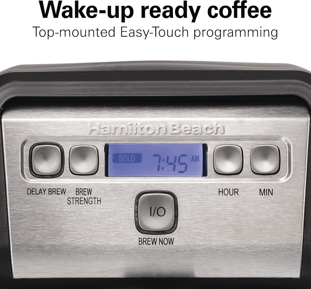 Cup Compact Programmable Drip Coffee Maker with No-Drip Burosilicate Glass