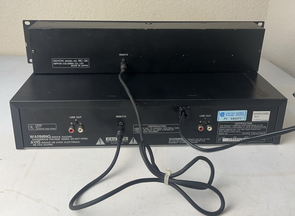Denon DN-2000F Dual CD Player w/ RC-35 Remote Control Unit Rack Mount DJ Tested