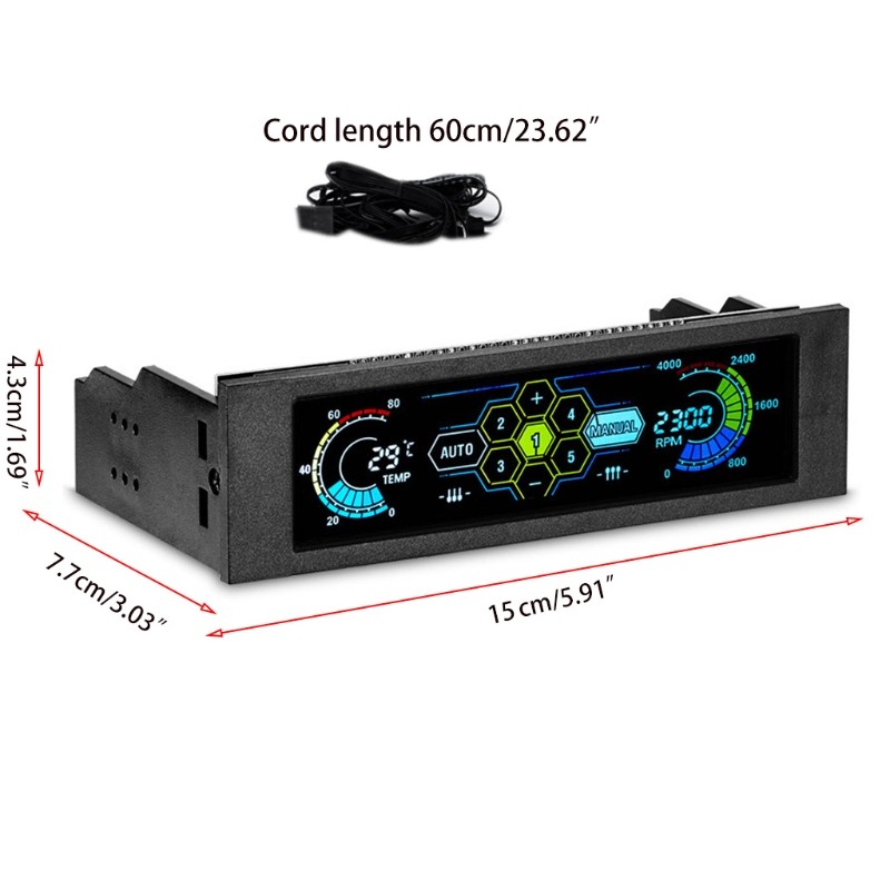 5 Fans Speed Controller for 5.25" Drive Bay Computer for Case Front Panel Coolin