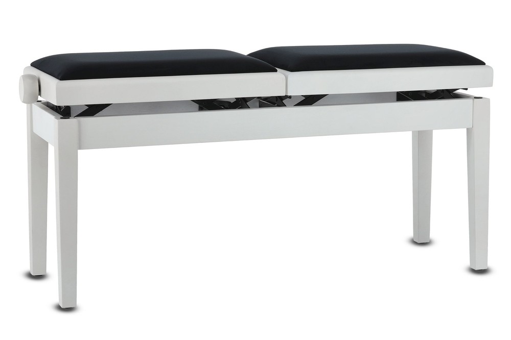 GEWA Double Piano Bench Deluxe White Matte