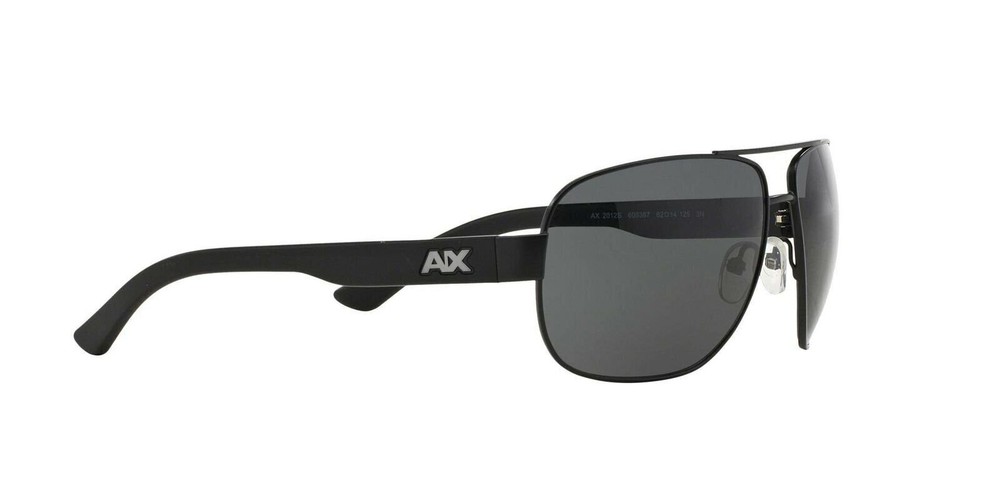 A|X Armani Exchange Men's AX2012S Rectangular Metal Sunglasses, Satin Black