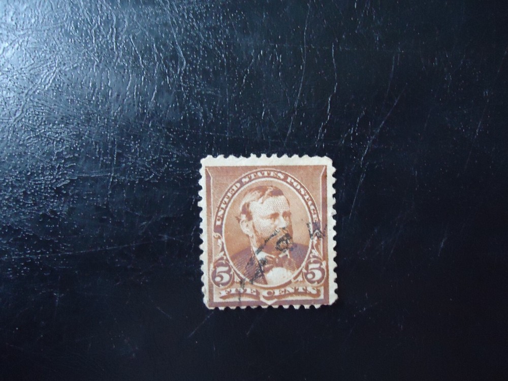 us Scott 223 5 cent Ulysses S. Grant, chocolate, Used