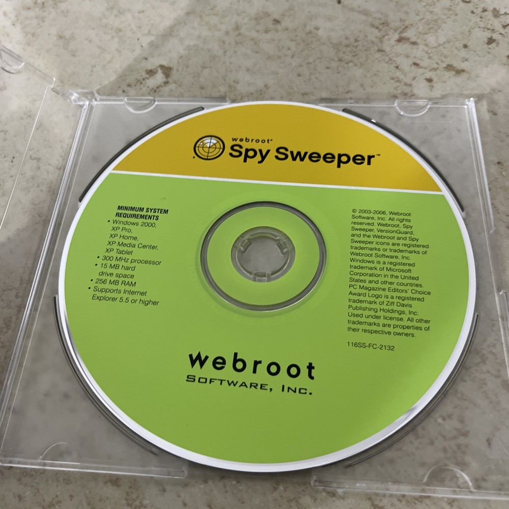 Webroot Spy Sweeper Cd ROM Software Disc 2003-2006