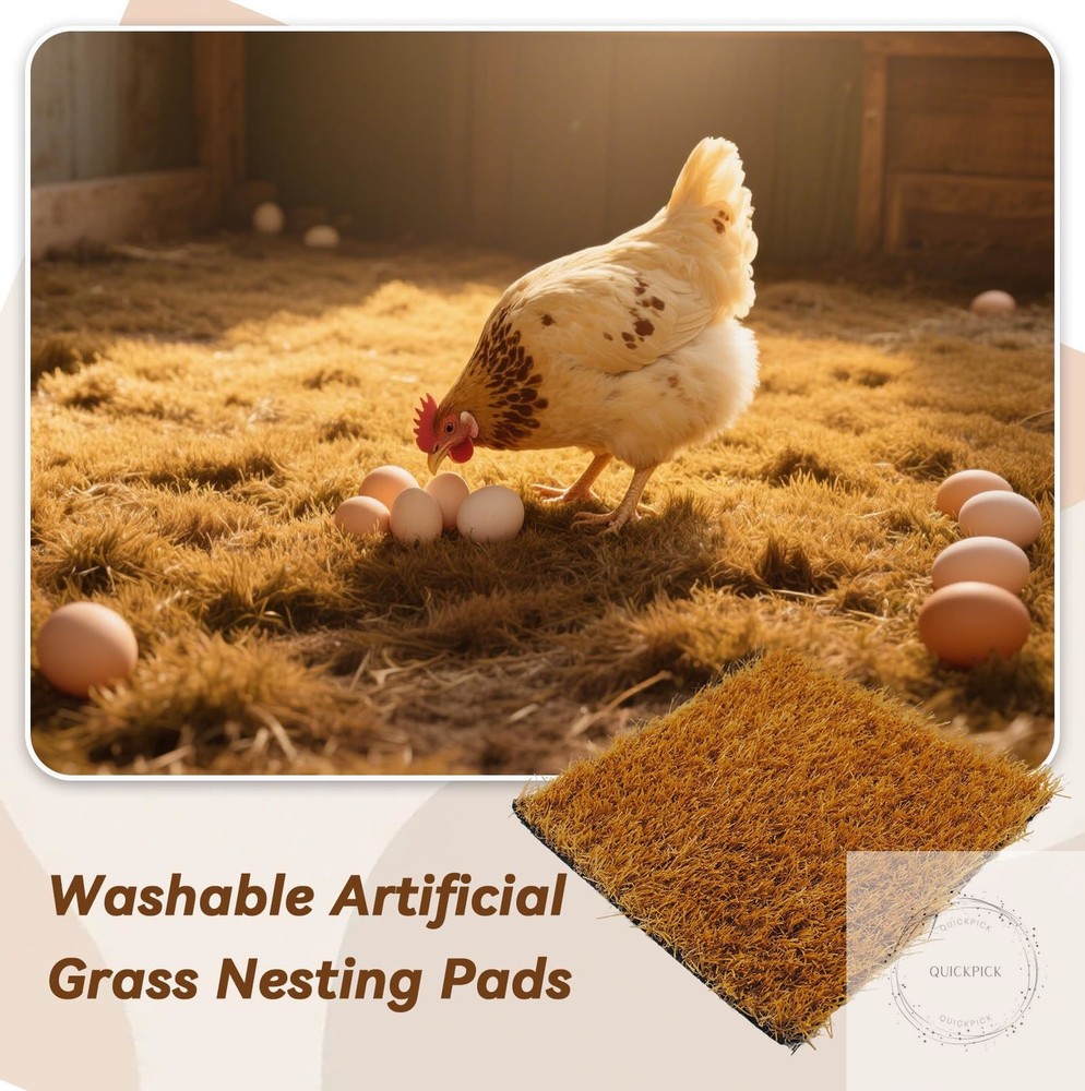 6 Pcs Washable Chicken Nesting Pads,Chickens Nesting Box Pads Chickens Nesting