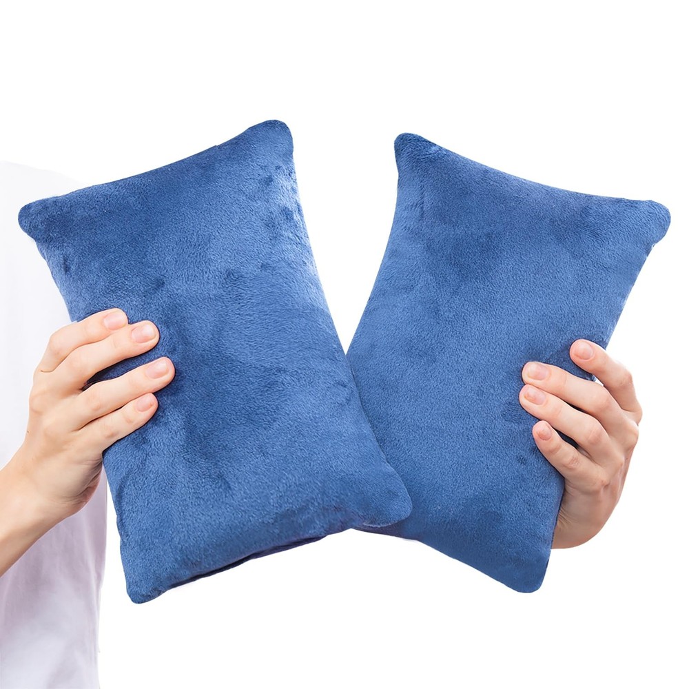 1 MIDDLE ONE 2 Pack Small Pillow, Memory Foam Mini Pillow 11 X 7 Inches Blue