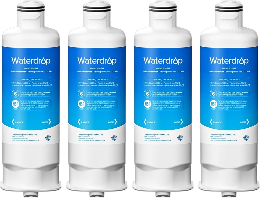 Waterdrop DA97-17376B Replacement for Samsung® Refrigerator Water Filter, 4 Pack