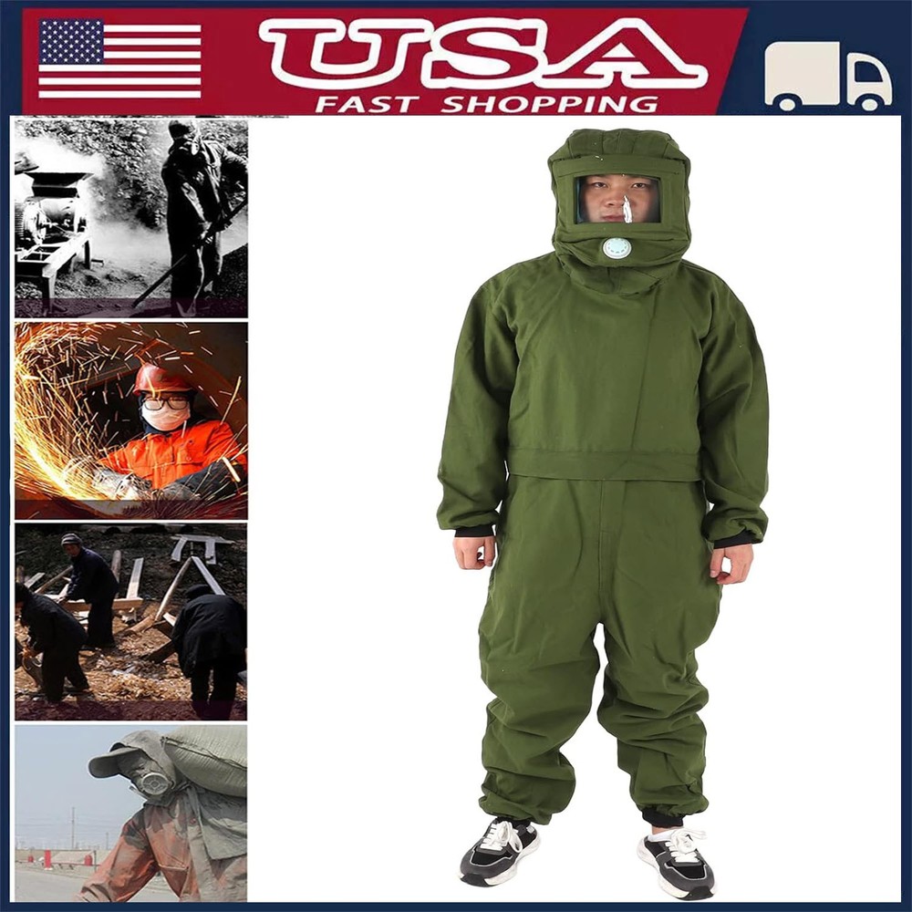 Sand Blasting Suit Protective Hood Splash Work Protection Protective Mask US
