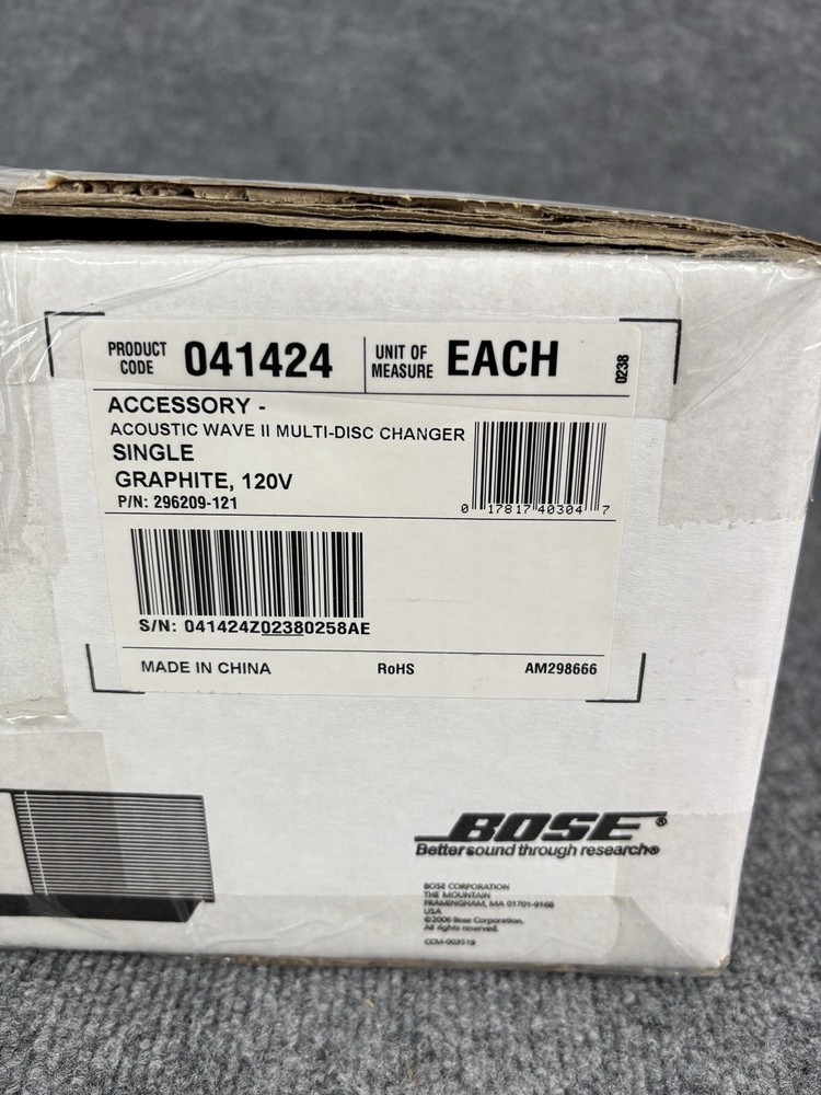 BOSE Acoustic Wave II 5 Multi-Disc Changer Graphite New Open Box