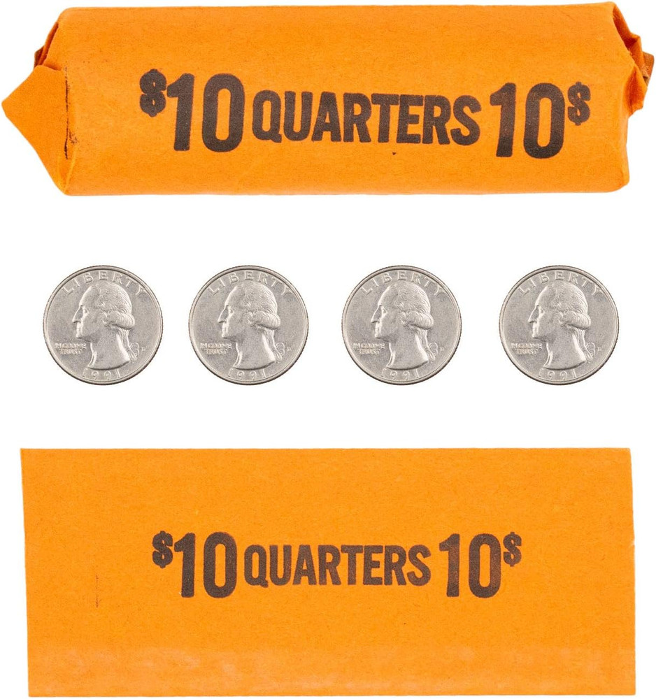 Quarter Flat Coin Wrappers, Solid Bundle of 1,000
