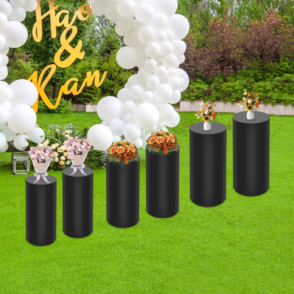 6pcs Multi-purpose Metal Display Stand Round Column Riser Retail Wedding Party