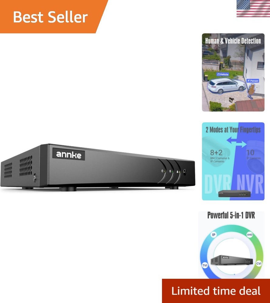 Advanced 8CH Hybrid Security DVR with AI Detection & Remote Access Functionality