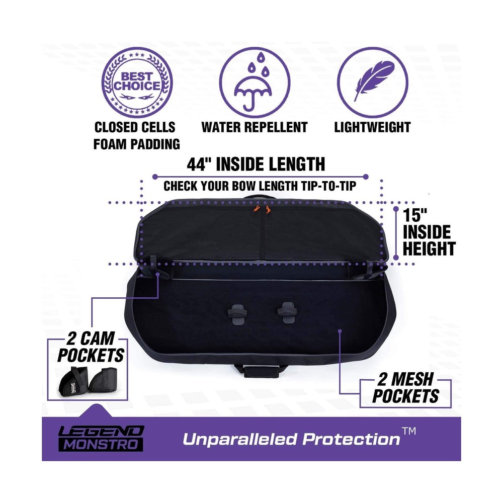 Legend Monstro Professional Soft Bow Case for Compound Bow - Travel Archery C...