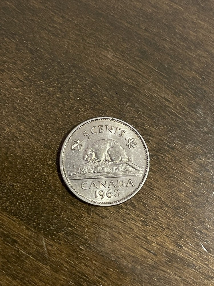 ELIZABETH II CANADA FIVE 5 CENTS 1963