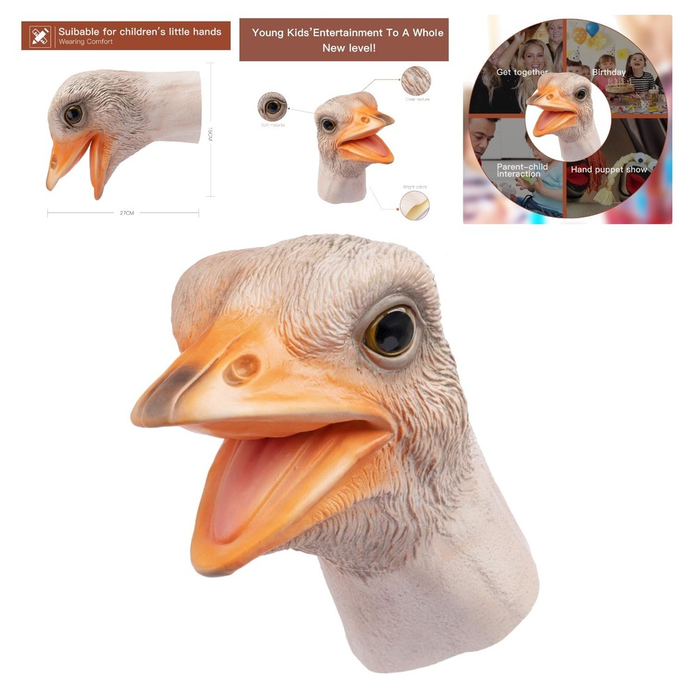 Multi-Age Soft Latex Ostrich Puppet - Fun Role Play and Educational Tool