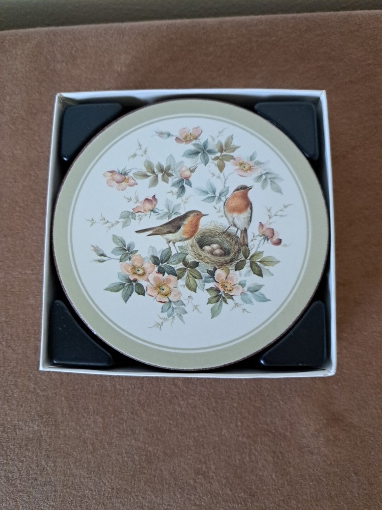 Vintage Robin's Nesting Coasters Acrylic Set