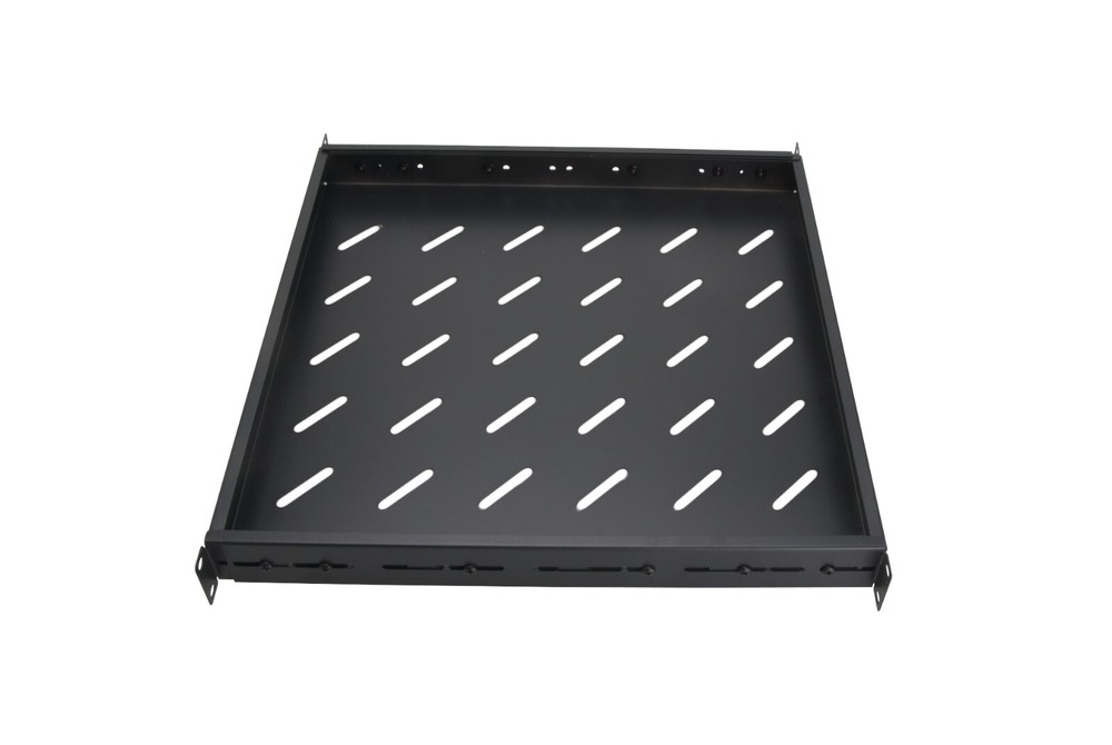 1U Vented Fixed Server Shelf 19" 4 Post Adjustable Rack Mount 18in - 42in Black
