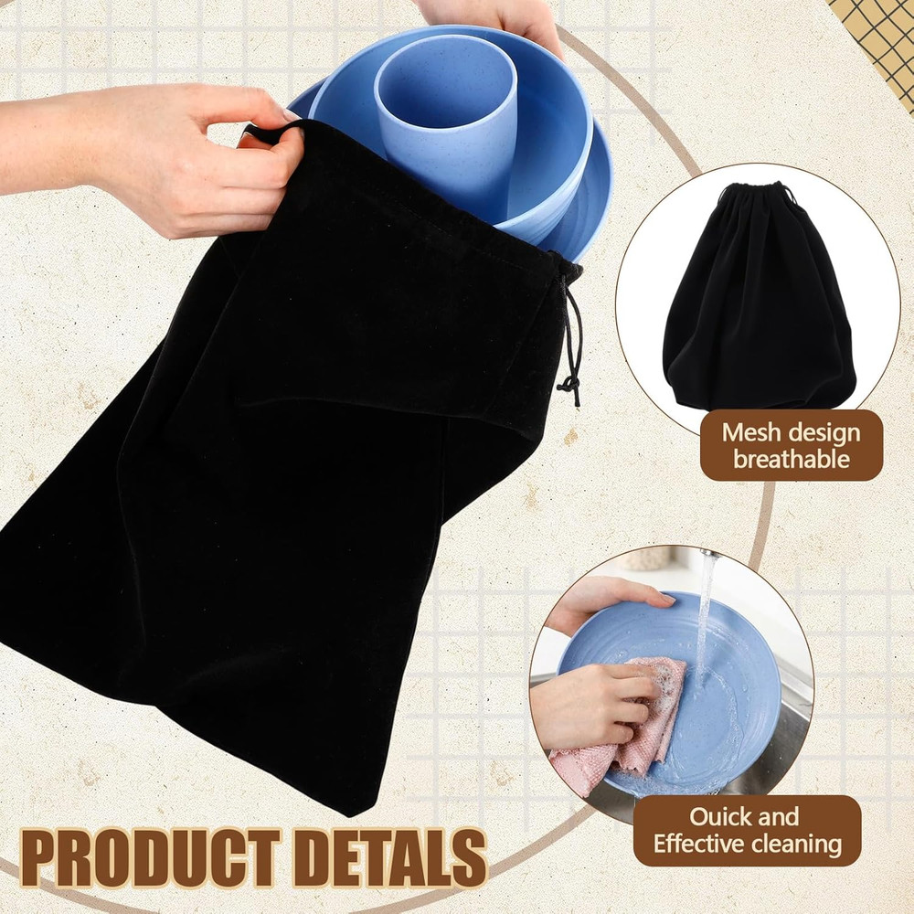 4 Sets Camping Mess Kits for 4 Person Camping Silverware Set Include Cup, Bowl,