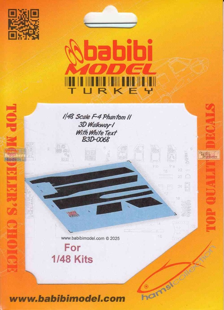 BBBB3D0068 1:48 Babibi Model 3D Decals F-4E Phantom II Walkway Version 1 with