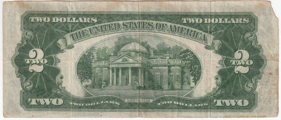 1928-D $2 Dollar Note - Red Seal Banknote Currency