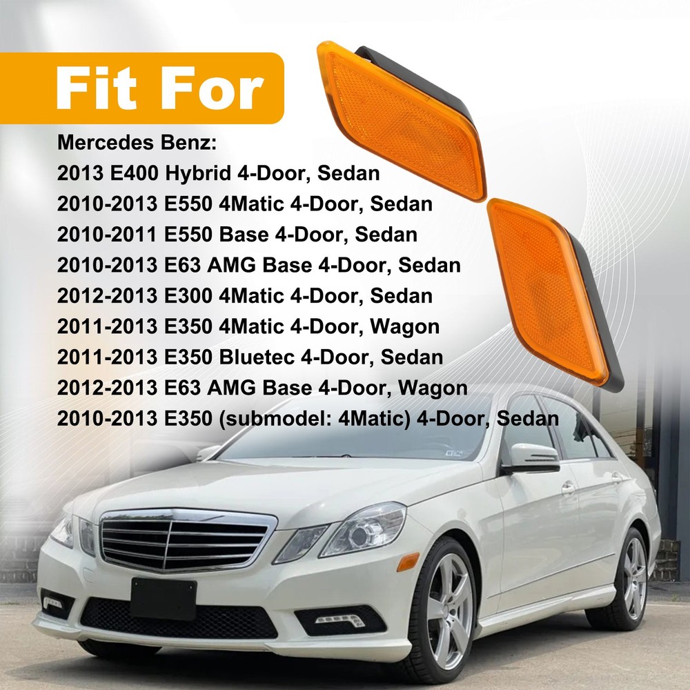 Left Right Front Side Marker Light for 2010 2011 2012 2013 Mercedes Benz New