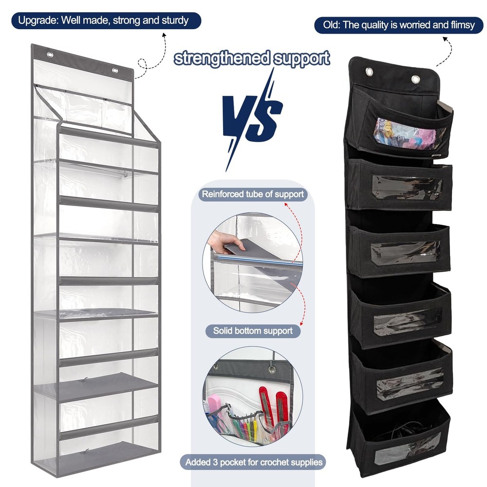 Hanging Yarn Storage Organizer, Large Capacity Knitting Organizer Storage wit...