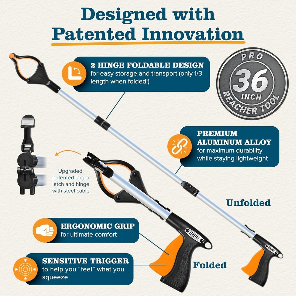 Flexible Folding Grabber Tool for Seniors, Disabled
