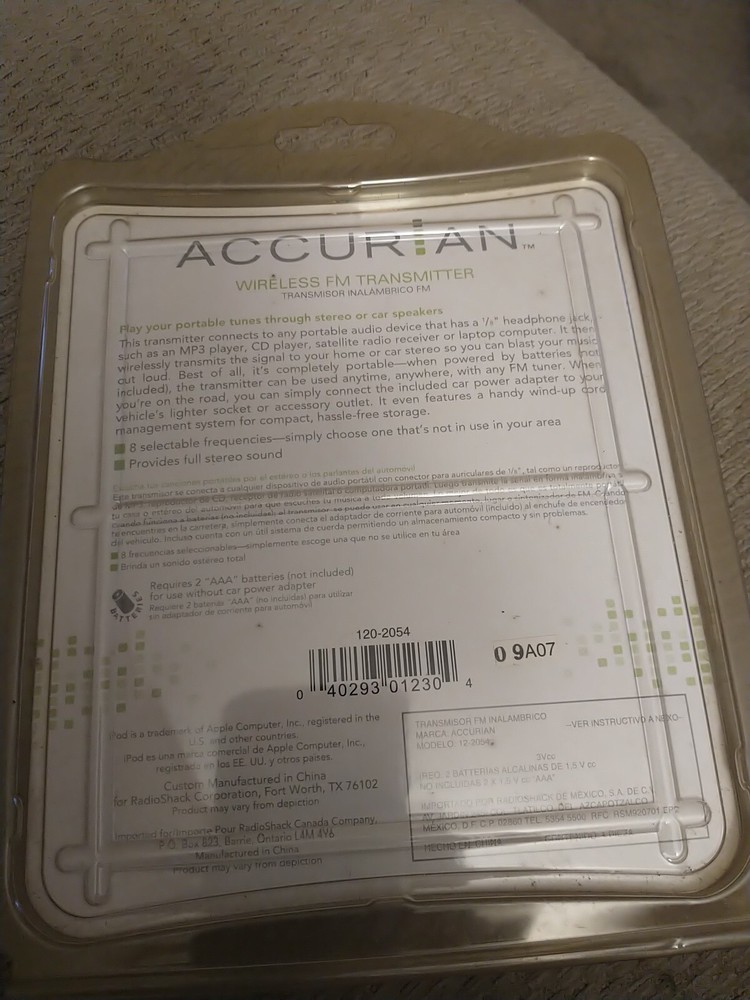 Accurian Car or Home Wireless FM Transmitter