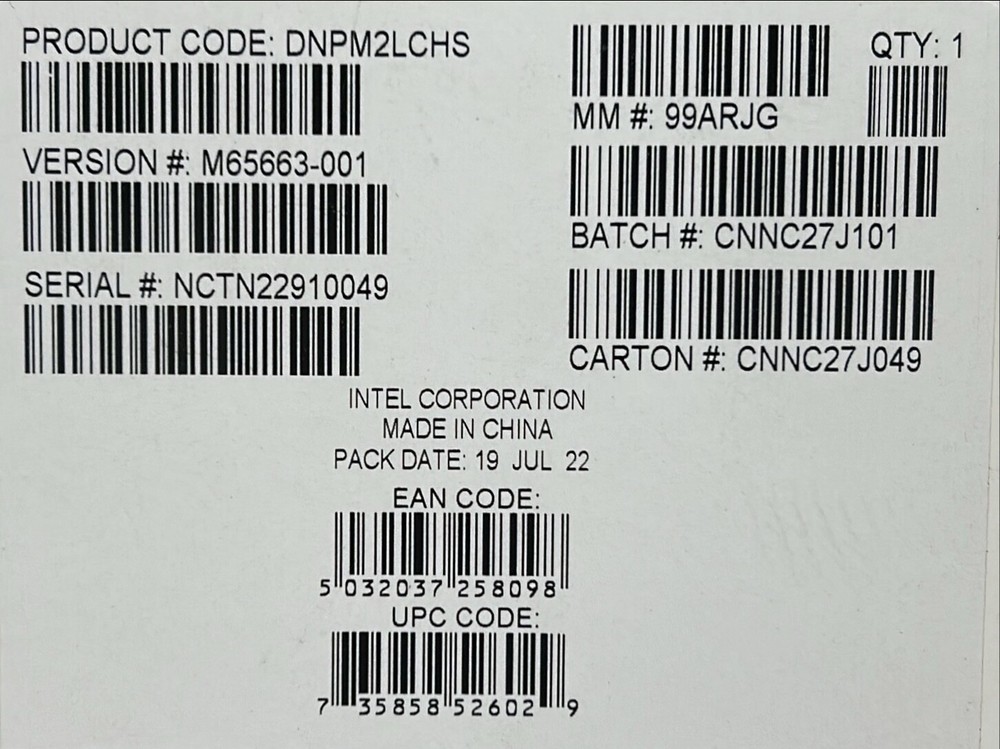 Intel DNPM2LCHS M.2 heat sink spare kit for liquid-cooled modules NEW