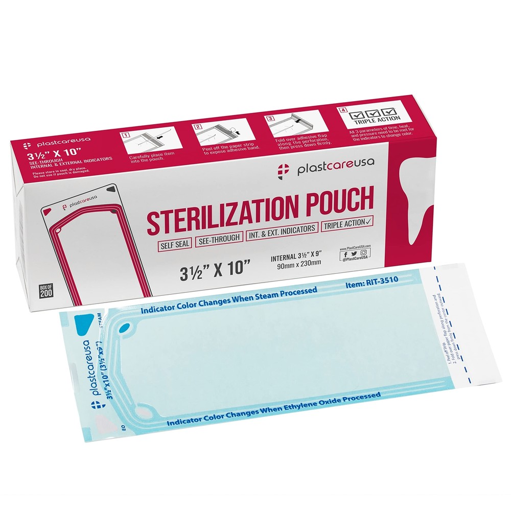 Self Seal Sterilization Pouch 3.5" X 10" 200 Per